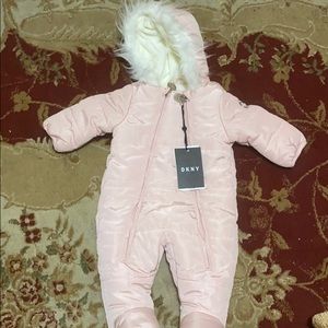 A DKNY baby winter snowsuit.